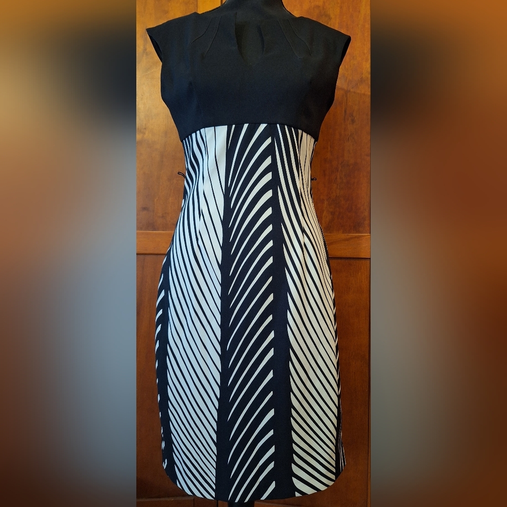 🦓LONDON TIMES sleeveless A-line midi dress. Size 4